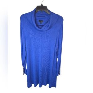 The Limited Blue Cowl Neck Tunic Sweater, Long Sleeve, 1X